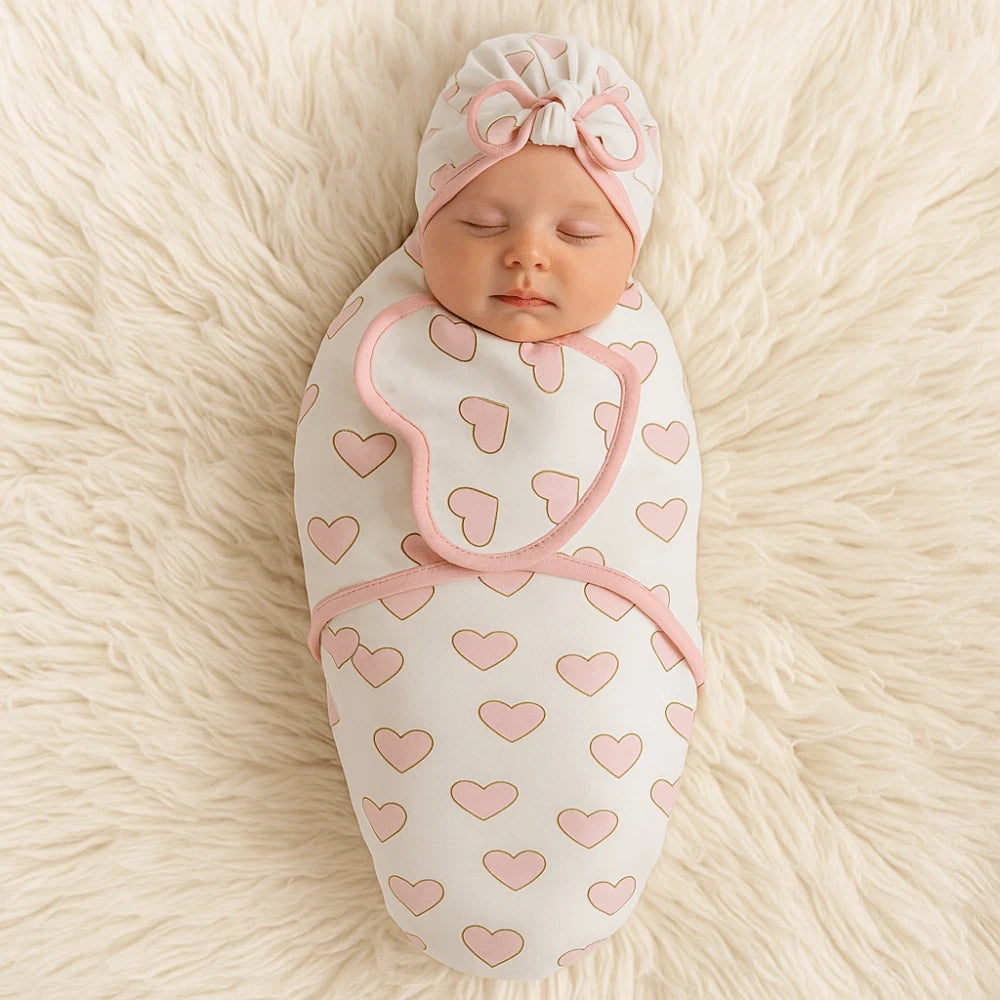 Baby Swaddle & Hat Set