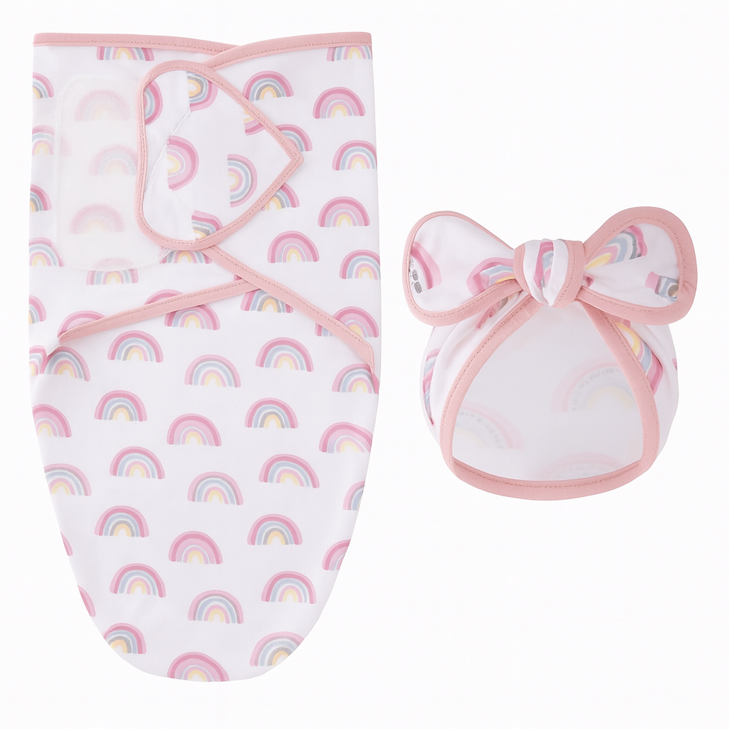 Baby Swaddle & Hat Set