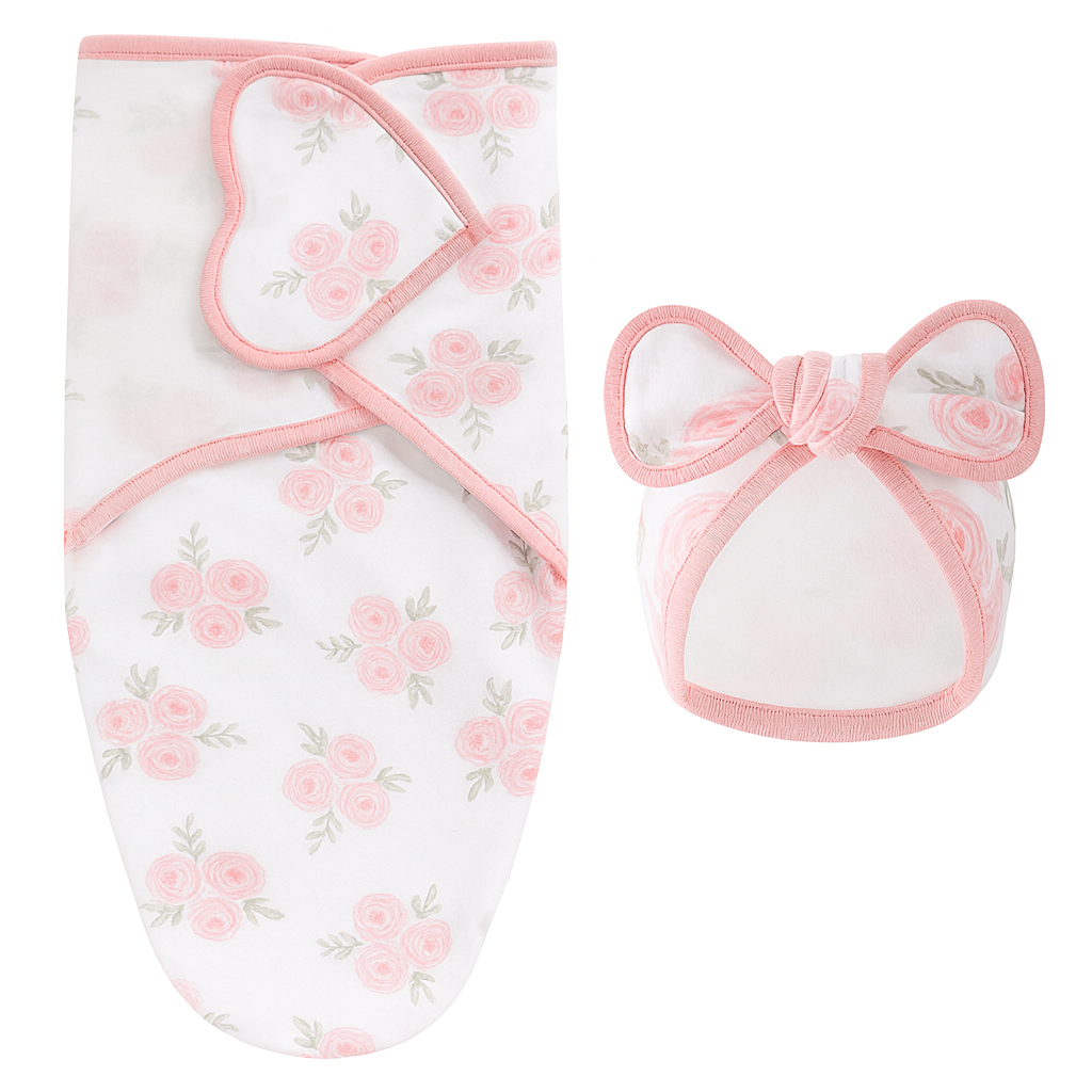 Baby Swaddle & Hat Set