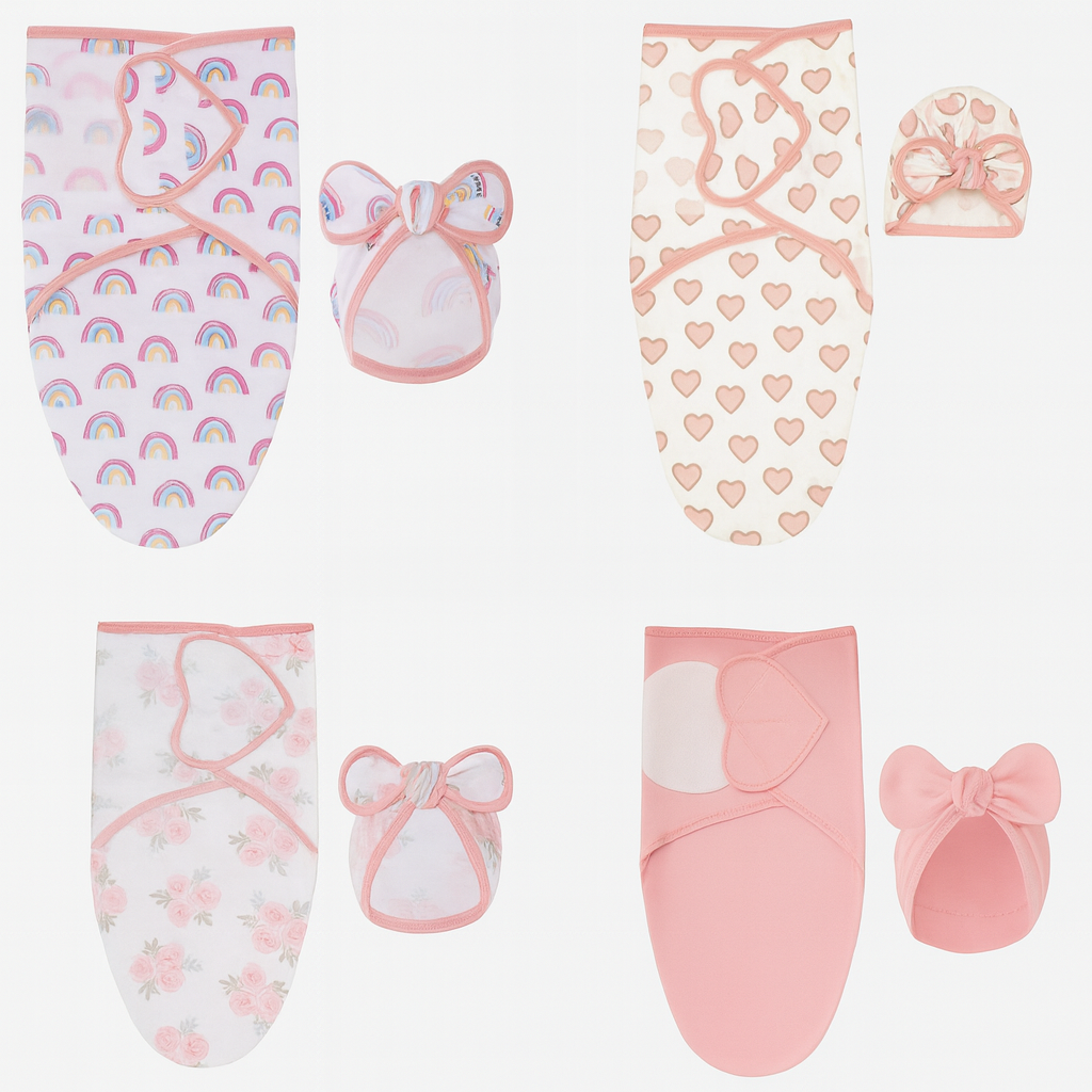 Baby Swaddle & Hat Set